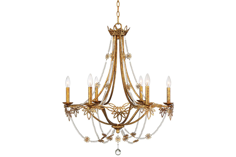 The Sarai chandelier from Kathy Ireland offers an elegant traditional look for your home.